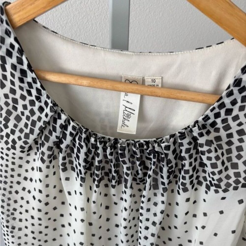 Emma & Michelle Dress 10 Abstract Scoop Neck A-line Clean Girl Preppy Soft Girl - Picture 12 of 12